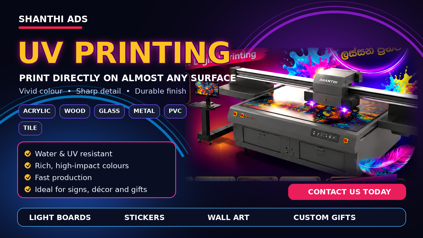 UV printing promotion